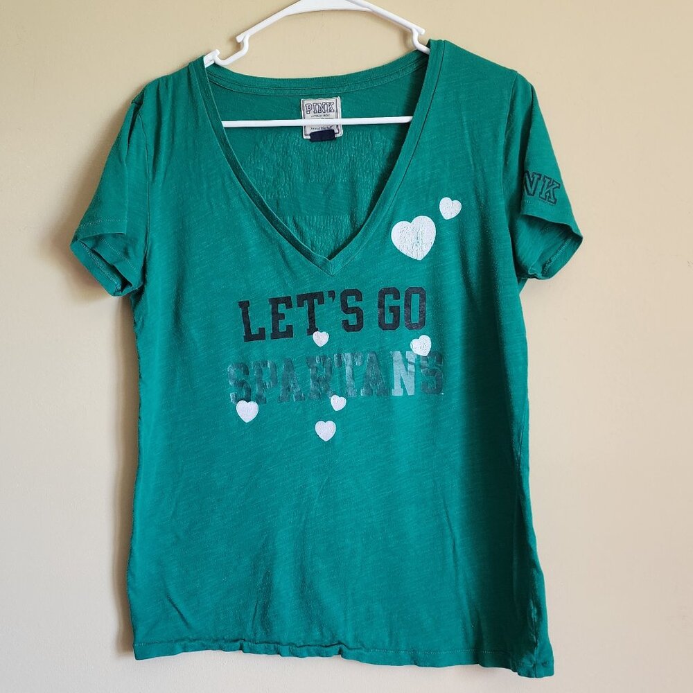 Pink Victoria Secret Michigan State Graphic Tee Size Large